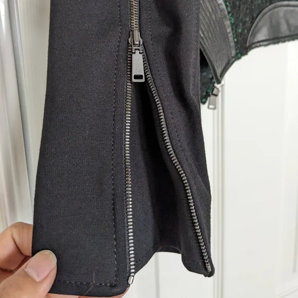 Elie Tahari Francis leather and tweed jacket - Picture 8 of 12